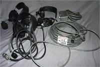 Lot (3) Porta Phone Headsets and Assorted 4 Pin WP