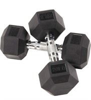 Balancefrom Rubber Encased Hex Dumbbell 20lbs