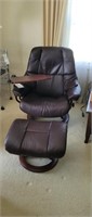 Leather Chair w/ Ottoman