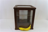 Small Vtg. Wood & Glass Display Case