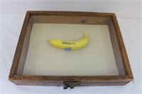 Vintage Wood & Glass Flat Display Case A