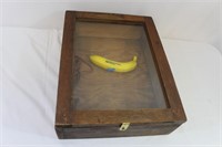 Vintage Wood & Glass Flat Display Case B