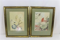 Pr. Vtg. Japanese Botanical Wood Block Prints