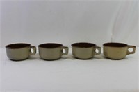4 Pcs. Vtg. Western Stoneware Soup Mugs