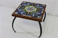 Small Hand-painted Mosaic Tile Garden Table