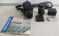 Mamiya M645 camera with accessories box lot