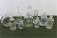 10 Pc. Variety Glass Decanters, Bottles & Jars