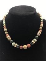 Vintage natural gemstone beaded necklace