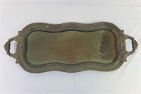 Vtg. Ornate Footed S.P. Tray