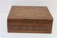 Lg. Vintage Wood Marquetry Inlay Box