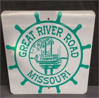 Great River Road Missouri street sign 24" x 24"