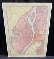 Vintage map of St. Louis 28.5" x 22.5"