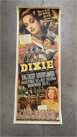 Vintage movie poster "Dixie" paper on canvas 36"
