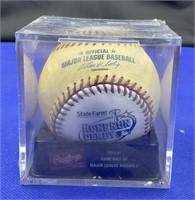 Official MLB game ball in 3” cube
