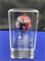 Yankees vs. Red Sox baseball in glass box