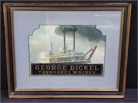 Framed "George Dickel Tennessee whisky" painting