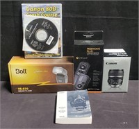 Bolt VS-570, Canon EFS 17-85mm, etc. Box lot