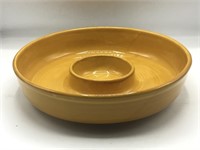 Italian yellow ceramic chip & dip bowl