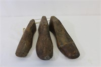 3 Pcs. Antique Wood Shoe Molds