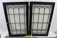 Pr. Antique Clear Stained Glass Shutters