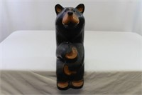 Carved Wooden Sitting Black Bear "BSC"