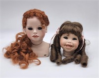 2 vintage doll heads. "London" by Jan Garnett,