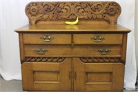 Antique Heavily Carved Buffet Sideboard