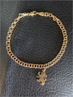 10K Gold Bracelet 375 Gold Charm