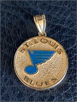 14K Gold St. Louis Blue Pendant
