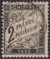 France Stamp #J24 Used with a small thin CV $825
