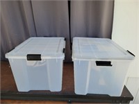 2 Storage bins with lids