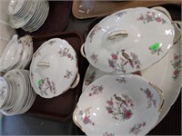 2 TRAYS LIMOGES PHEASANT PATTERN CHINA