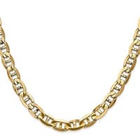 14k Gold Mariner Anchor 24" Chain 7mm Wide