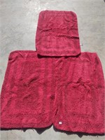 set of 3 burgendy rugs