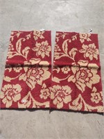 set of 2 burgendy kitchen rugs