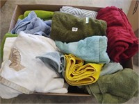 large box of body towels, hand towels, wash rags