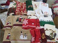 large lot of Christmas body and hand towels