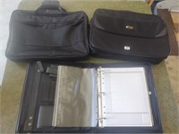 2 brief cases and organizg book