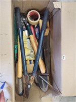 box of yard tools