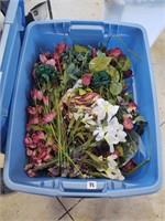 tote full of artifical flowers