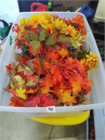 tote full of fall artifical flowers