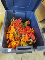 tote full of fall artifical flowers