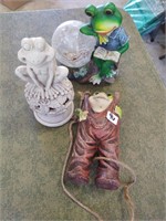 ceramic like frog yard figures (6 inches tall)