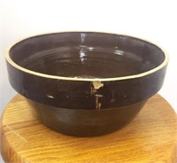Stoneware bowl; small chip on outside rim