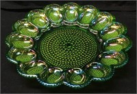 CARNIVAL GLASS EGG PLATE INDIANA GLASS