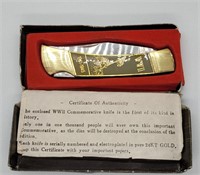 WWII Commemorative 24K Pocket Knife