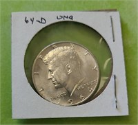 1964-D Unc. Silver JFK Half Dollar