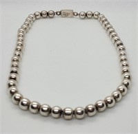 925 Mexico Silver Bead Necklace
