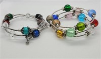 Glass Beads Wraparound Bracelets