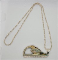 Pelican Pendant w/925 Necklace